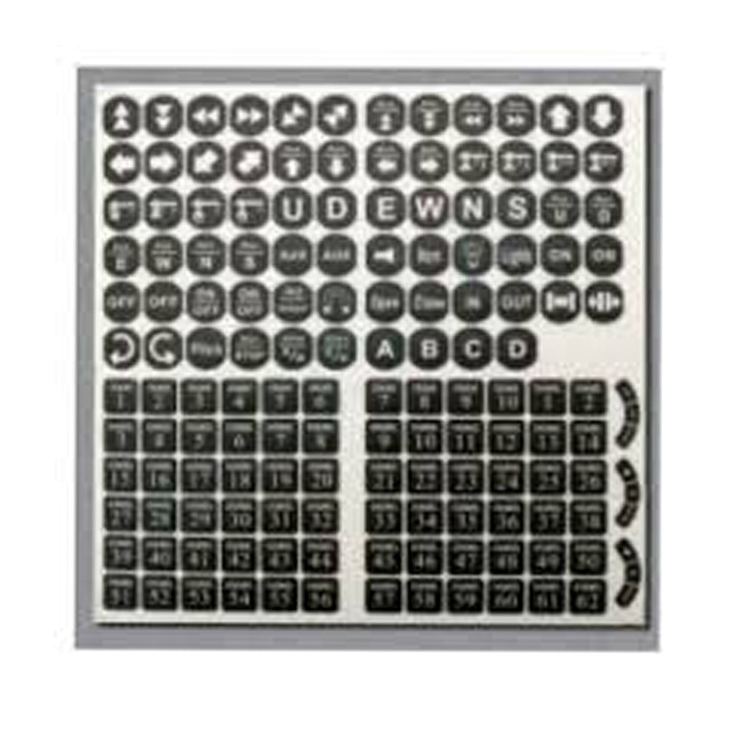 Flex EX (GEN 1) Transmitter Pushbutton legend Sheet