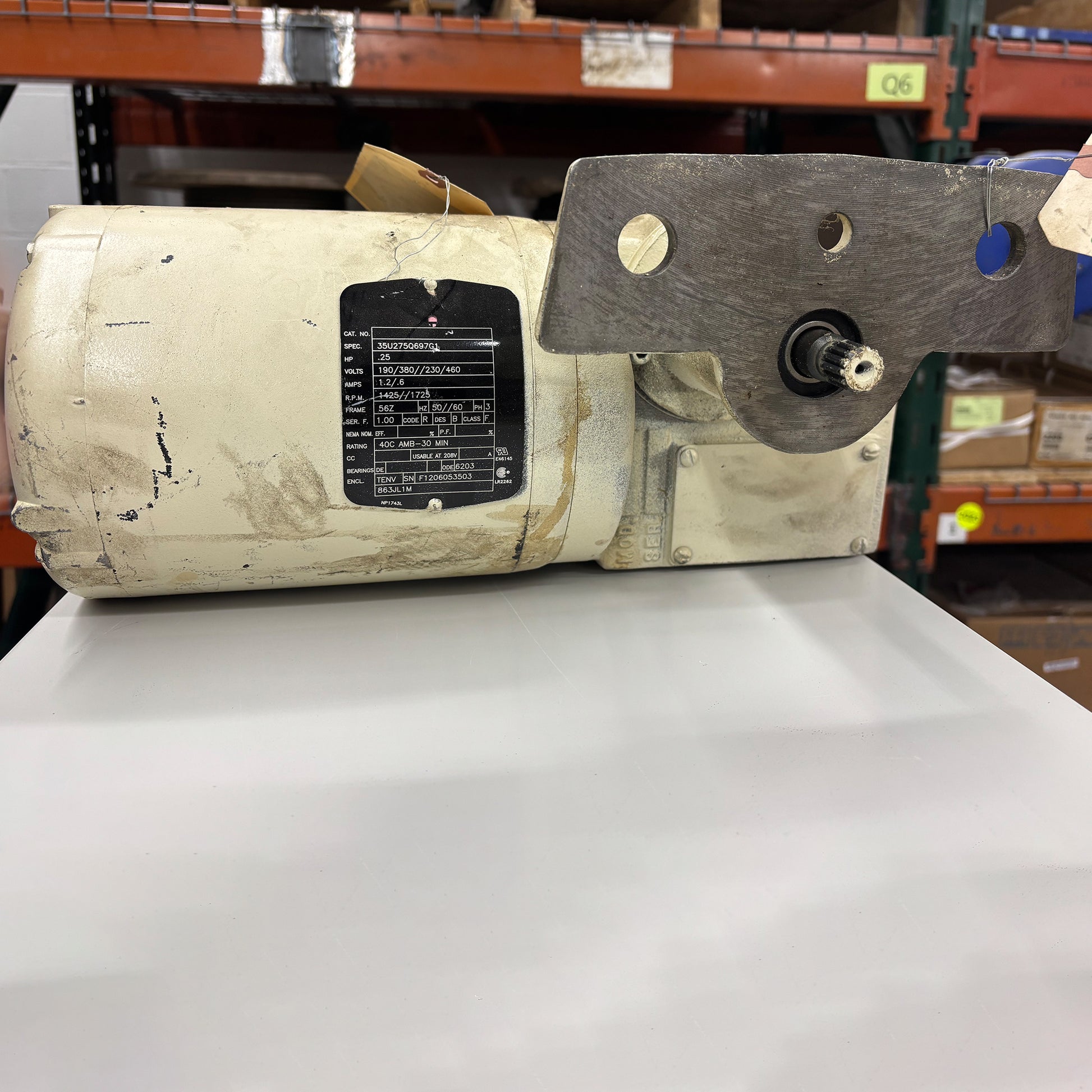 USED-Transmission and Motor 1/4HP 1700 RPM, 230/460V-3PH-60HZ
