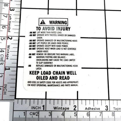 Label Warning 646-15