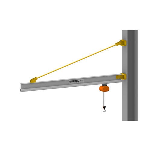 Gorbel® AL100 Series 500 Pound (lb) Capacity and 6 Feet (ft) Span (L) Aluminum Wall Bracket Work Station Jib Crane