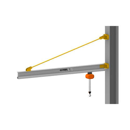 Gorbel® AL100 Series 250 Pound (lb) Capacity and 4 Feet (ft) Span (L) Aluminum Wall Bracket Work Station Jib Crane