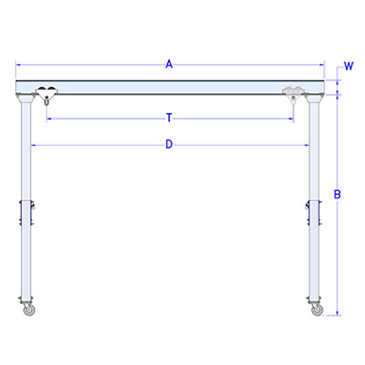 Aluminum Gantry Crane Dimesion Chart 1