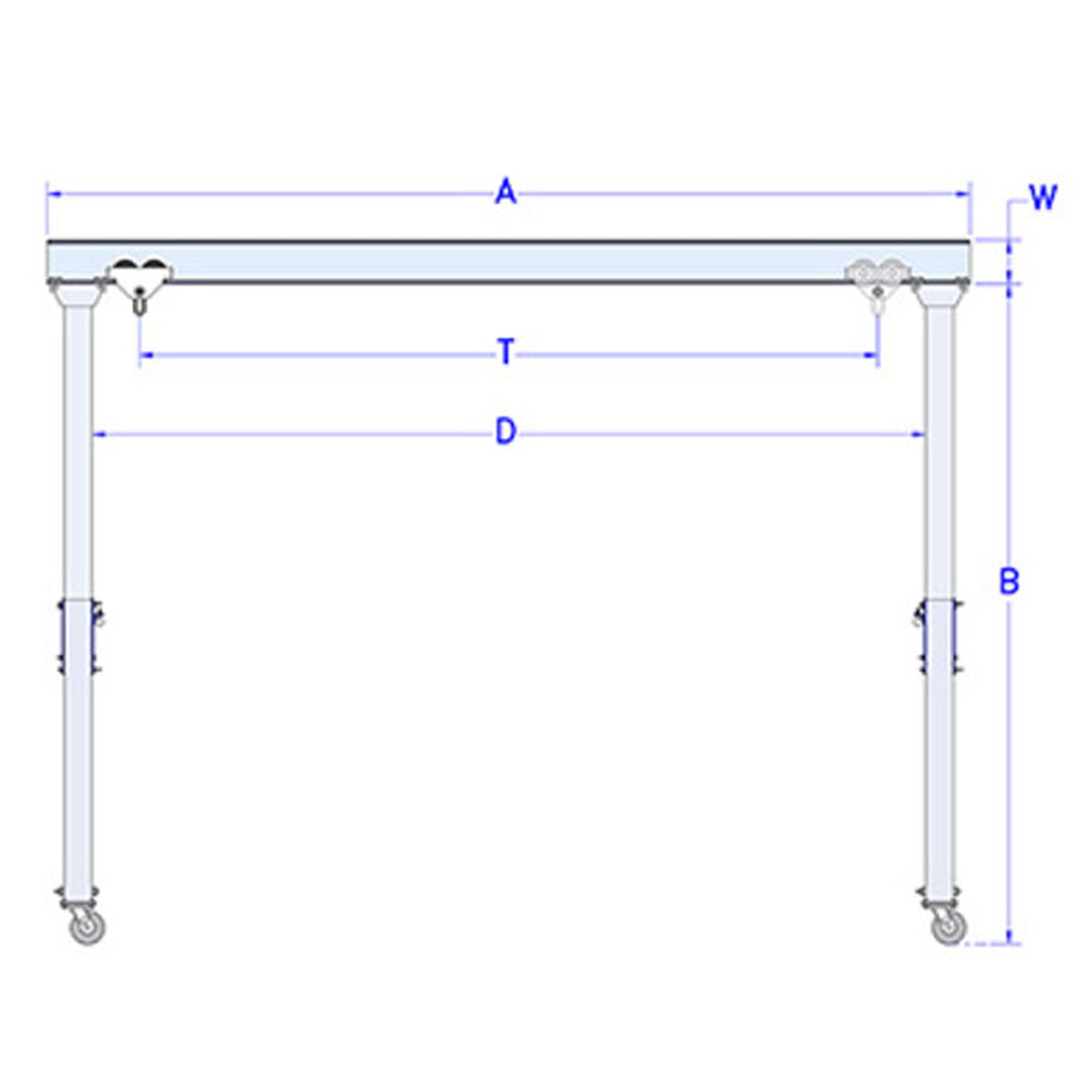 Aluminum Gantry Crane Dimesion Chart 1