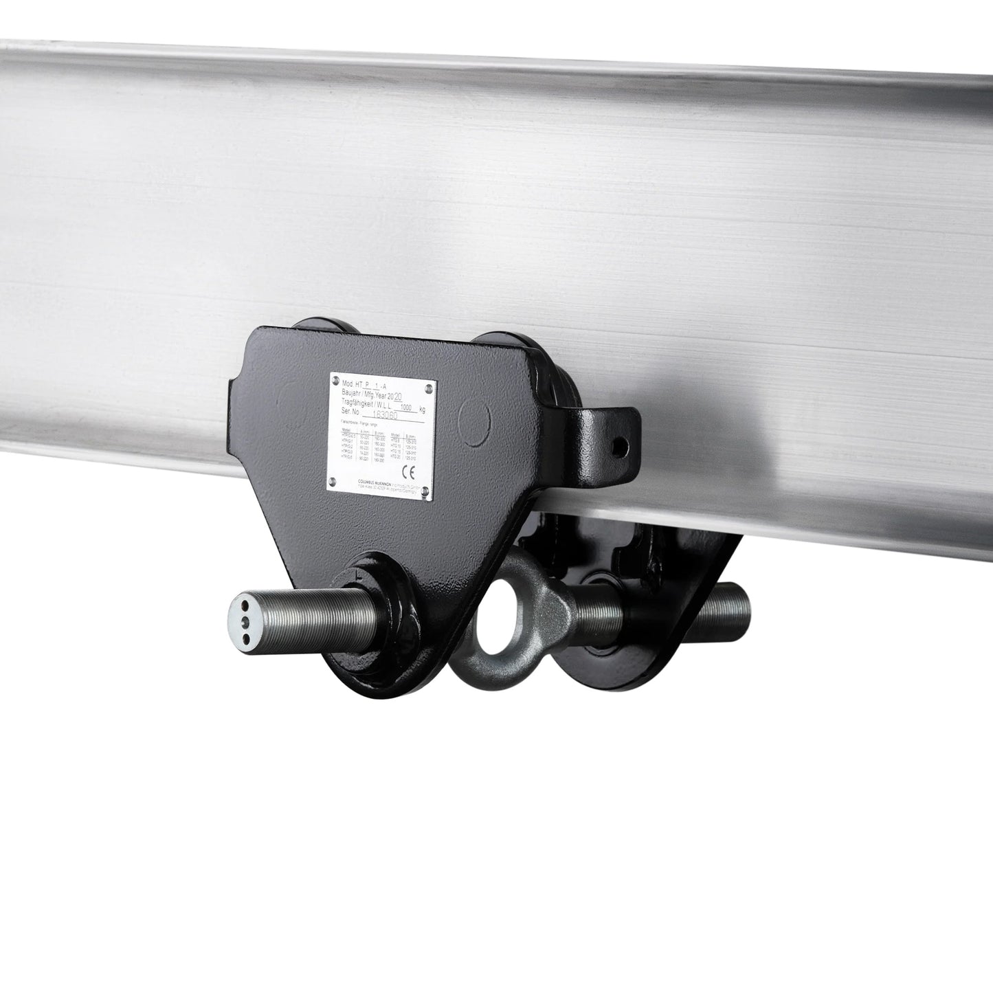 1 Ton (t) Capacity and 1.97 Inch (in) Minimum Flange Width Plain Trolley