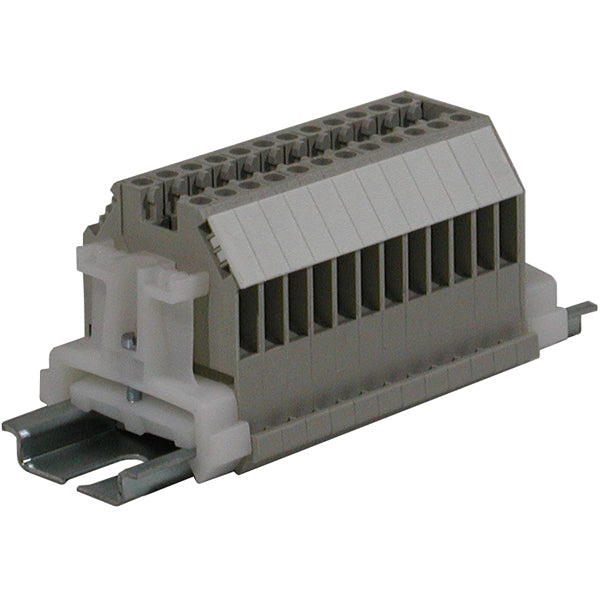 12 Pole Terminal Strip - 30 Amp DIN Mounted