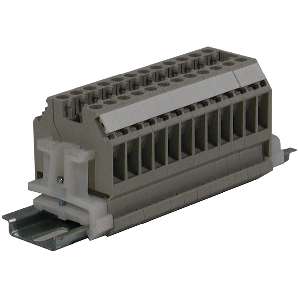12 Pole Terminal Strip - 50 Amp DIN Mounted