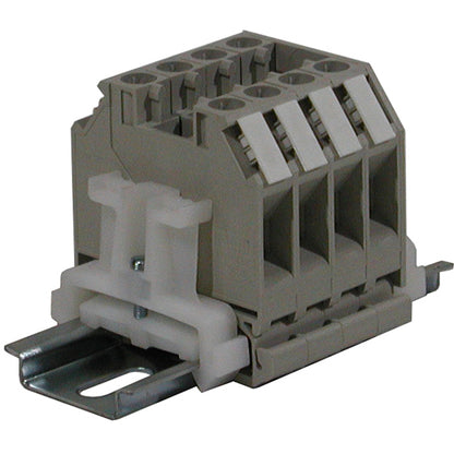 4 Pole Terminal Strip - 65 Amp DIN Mounted