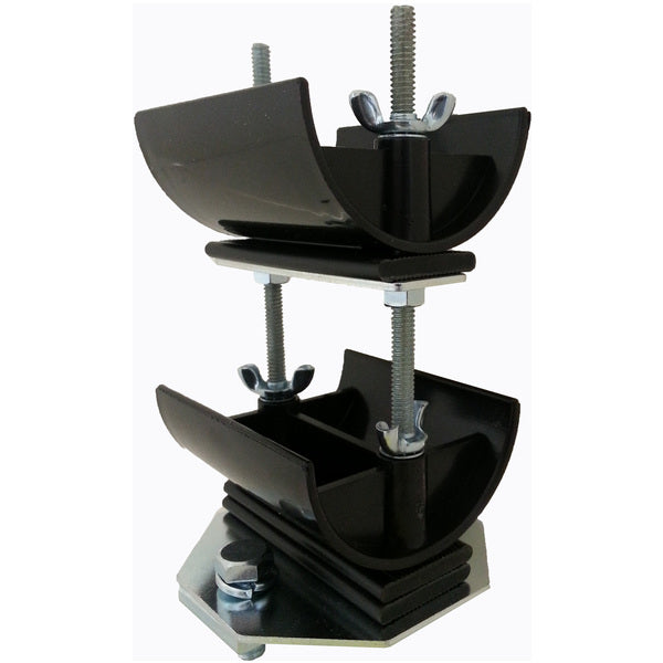 Stationary End Clamp Assembly, Two Tier 3" Diameter Nylon Saddle