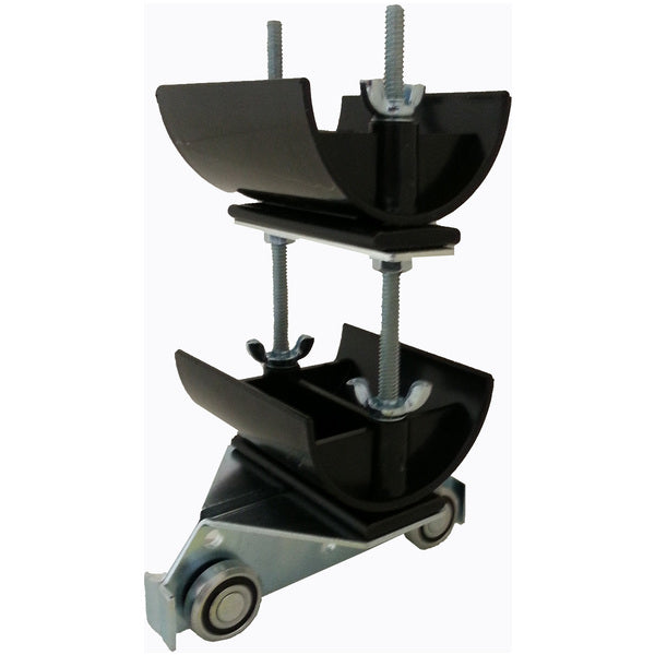 5" Trolley Assembly, 4 Steel Wheels, Two Tier 3" Diameter Nylon Saddle
