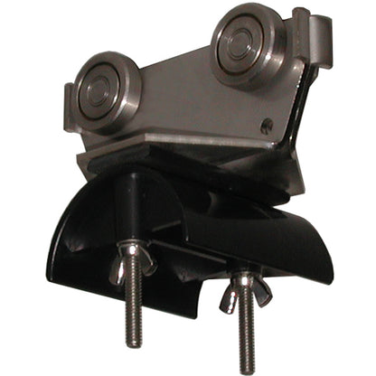 5" Trolley Assembly SS Body - SS Wheels & Hardware, 3" Diameter. Nylon Saddle
