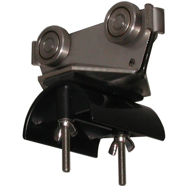 5" Trolley Assembly, SS Body, Steel Wheels, 3" Diameter Nylon Saddle