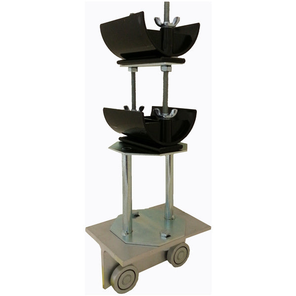 Tow Trolley Assembly, Steel Wheels, Two Tier 3" Diameter Nylon Saddle