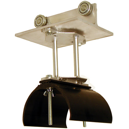 Tow Trolley Assembly Alum, SS Wheels and Hardware, 5.5" Diameter. Nylon Saddle