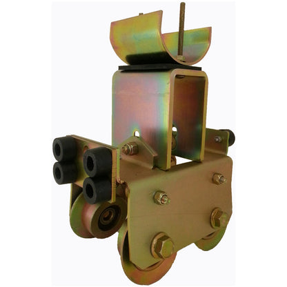 8.5" Tow Trolley with Flanged Wheels and 3" Diameter Nylon Saddle