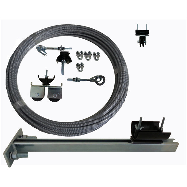 20 Foot Travel Wheel Trolley Kit for Flat Cable to #10 AWG