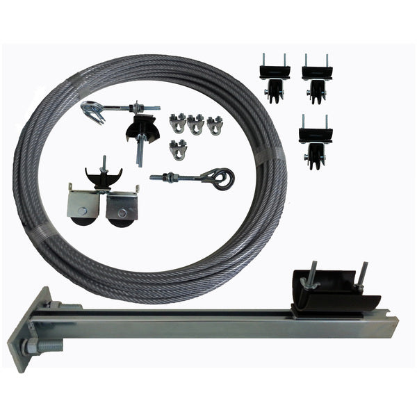 30 Foot Travel Wheel Trolley Kit for Flat Cable to #10 AWG