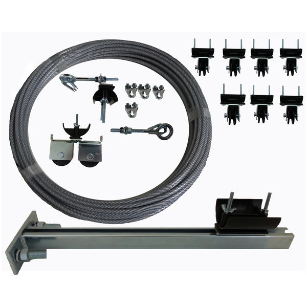 50 Foot Travel Wheel Trolley Kit for Flat Cable to #10 AWG