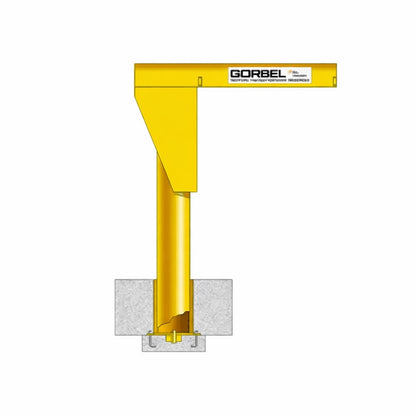 Gorbel® FS350S Series 9 Feet (ft) Span (L) and 9 Feet (ft) Hub Sleeve Mounted Free Standing Jib Crane