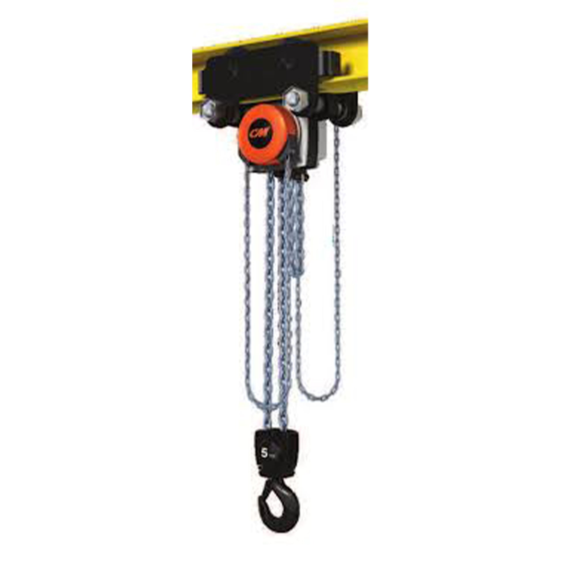 CM® Hurricane 360 Degree 5 Ton (t) Capacity 30 Feet (ft) Standard Lift Army-Type, Integrated Trolley Hoist
