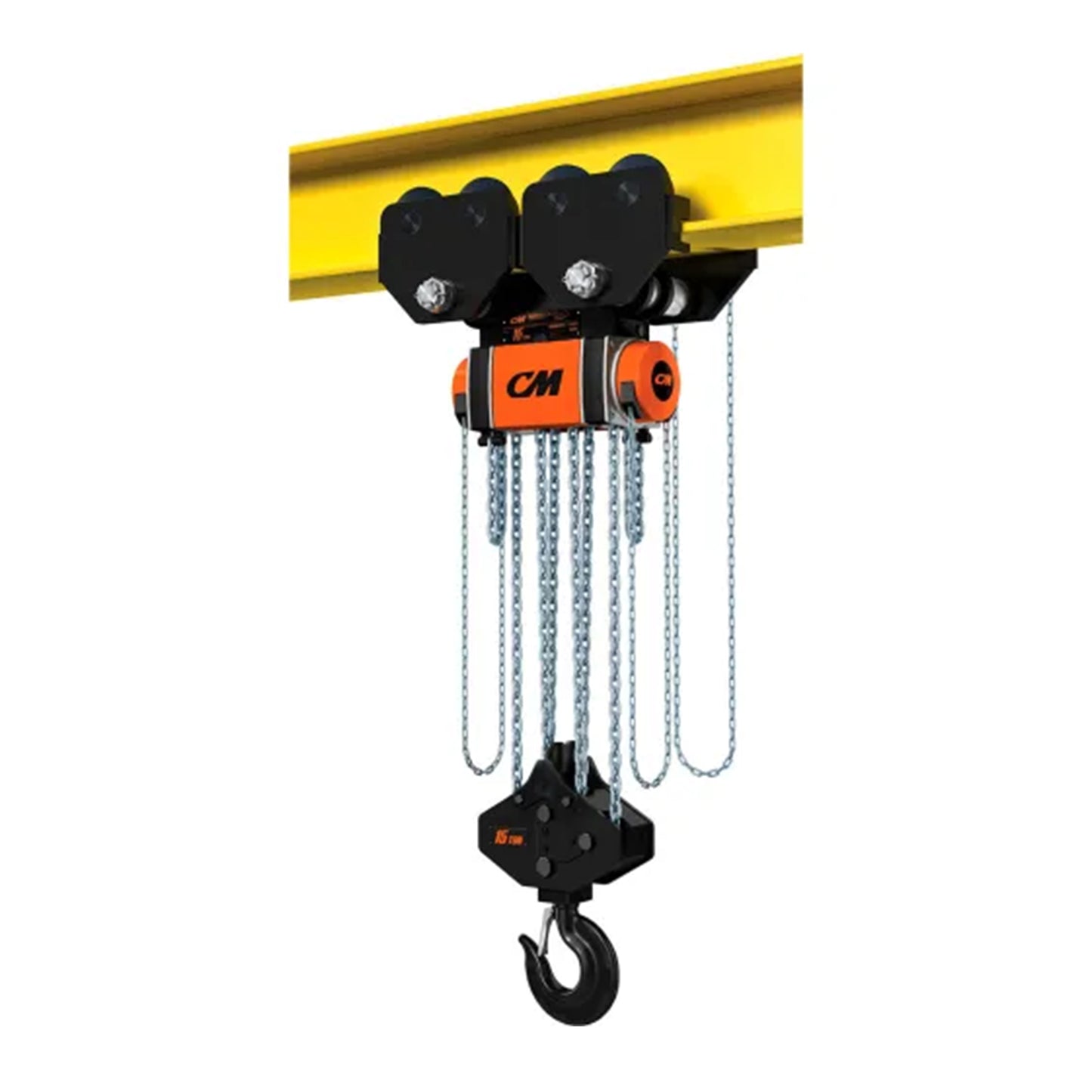 CM® Hurricane 360 Degree 20 Ton (t) Capacity 30 Feet (ft) Standard Lift Army-Type, Integrated Trolley Hoist