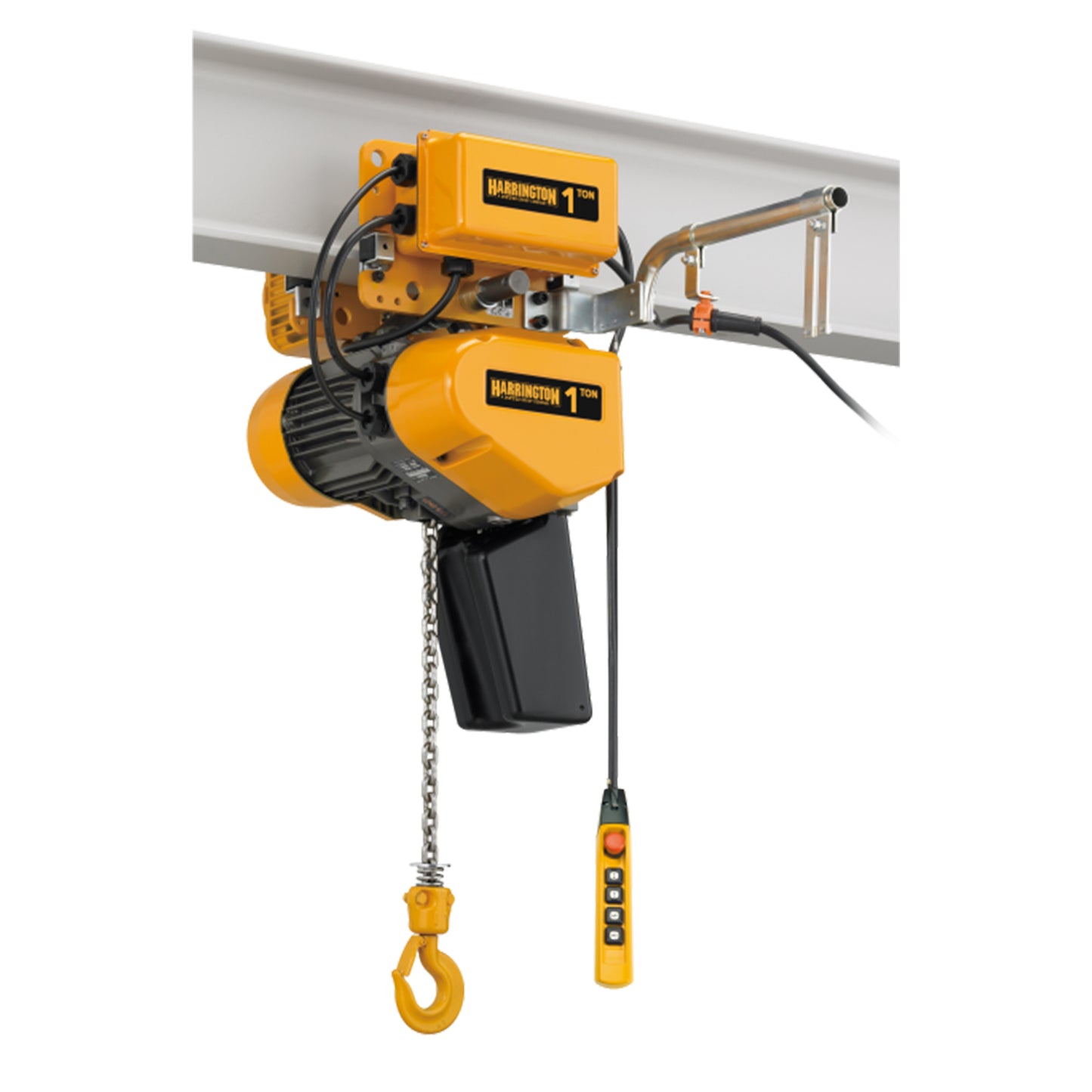 1 Ton EQ Electric Chain Hoist with Motor Driven Trolley, 20ft of lift @ 23/4fpm, 460V