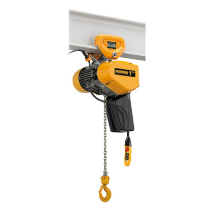 1 Ton SEQ Electric Chain Hoist with Plain Trolley, 20ft of lift @ 17/4 fpm, 230V