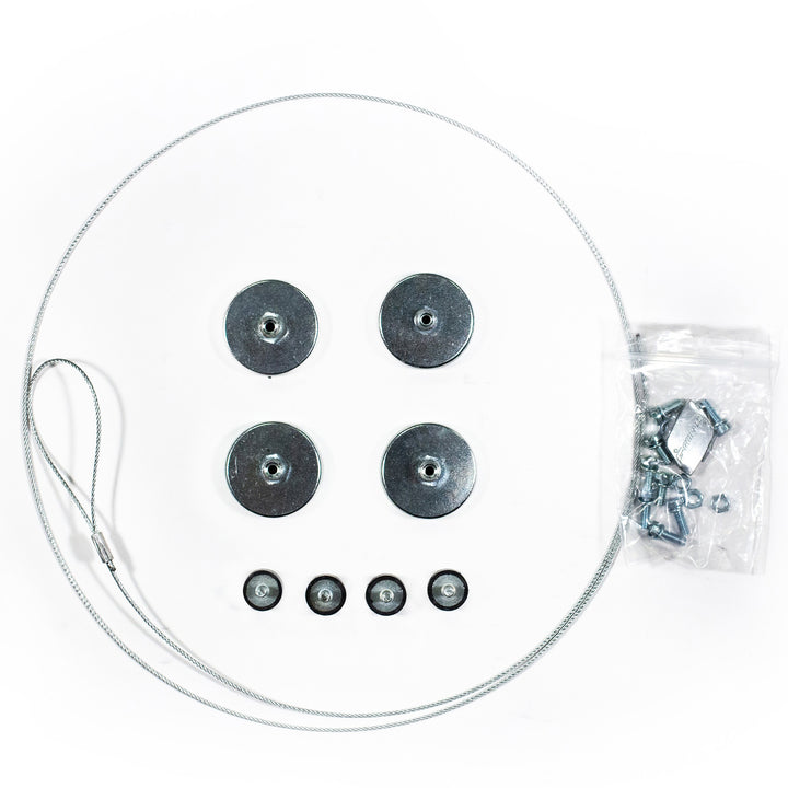 Four-piece magnetic fixing kit for radio receiver