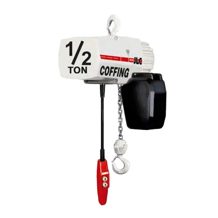 1/2 ton Coffing JLC Electric Chain Hoist with Rigid Hook Suspension, 20ft of lift @ 32fpm, 230/460v