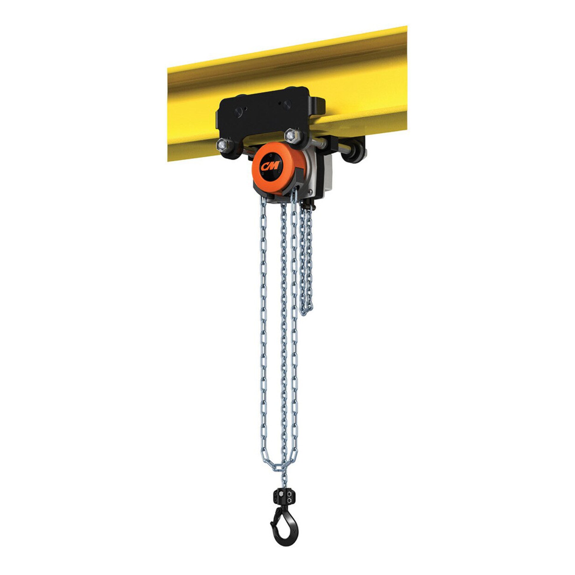 CM® Hurricane 360 Degree 1/2 Ton (t) Capacity 30 Feet (ft) Standard Lift Army-Type, Integrated Trolley Hoist
