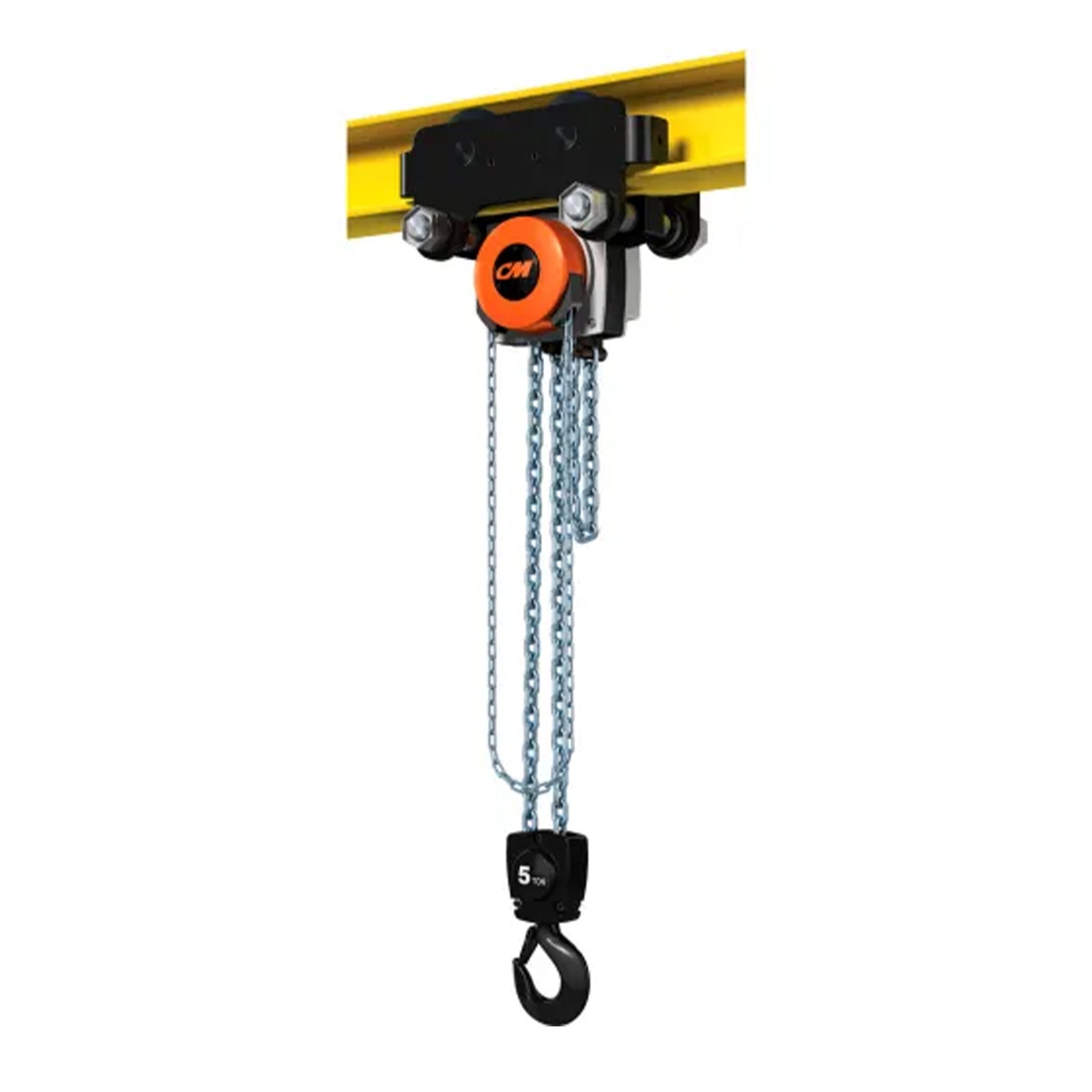 CM® Hurricane 360 Degree 5 Ton (t) Capacity 30 Feet (ft) Standard Lift Army-Type, Integrated Trolley Hoist