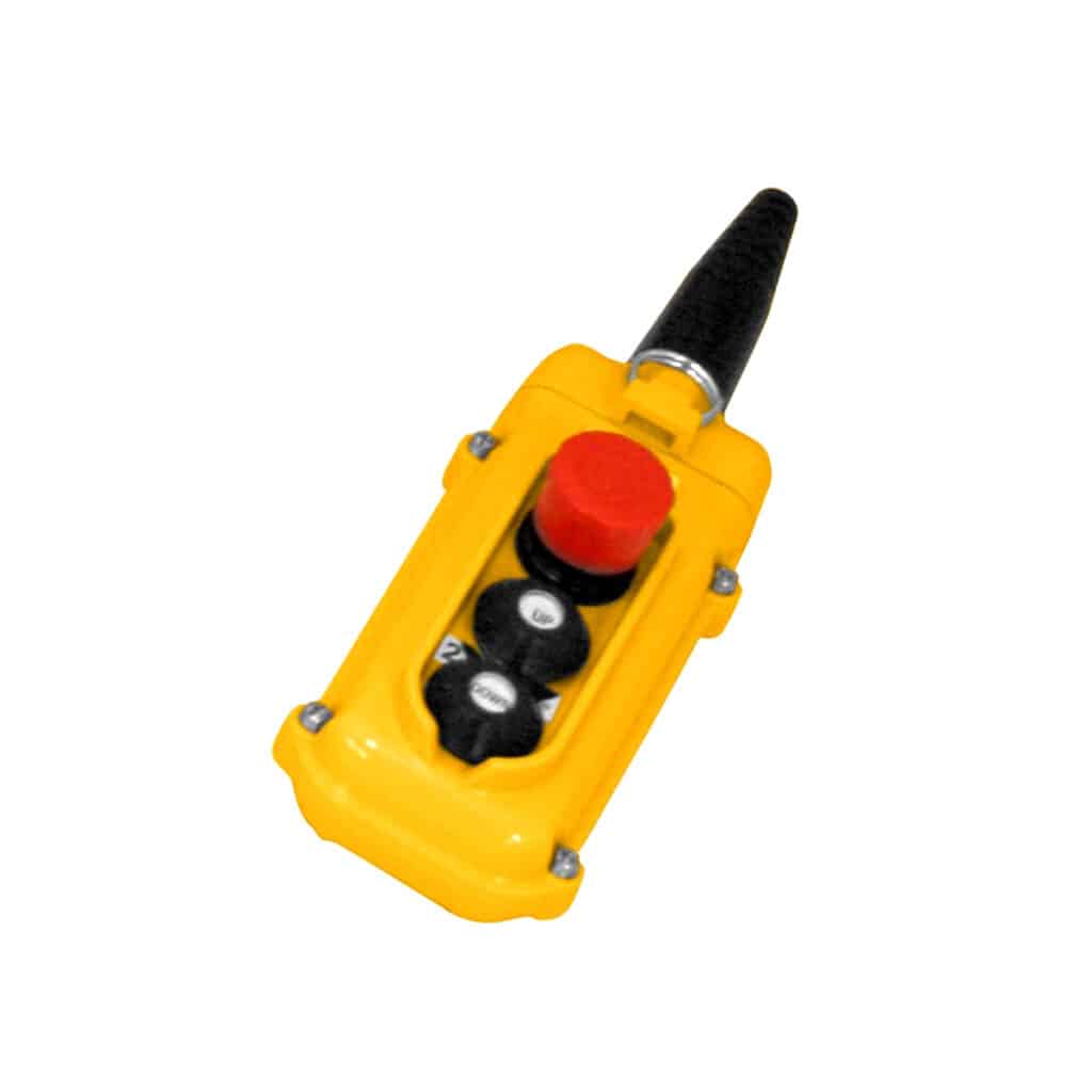 SBN Pendant Pushbutton Station, 3-Button, Three-Speed with Emergency Stop (Rotate to Release)