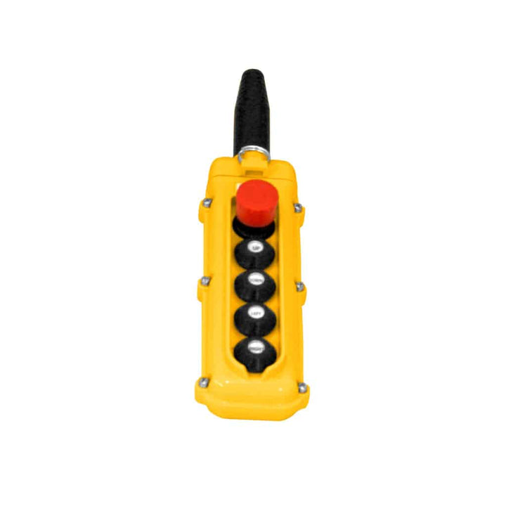 SBN Pendant Pushbutton Station, 5-Button, (2) Three-Speed with Emergency Stop (Rotate to Release)