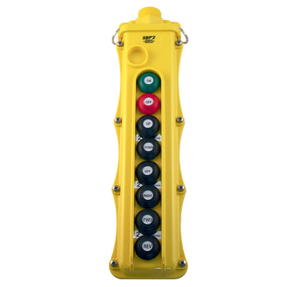 SBP2 Pendant Pushbutton Station, 8-Button, (6) Single-Speed with Momentary On/Off