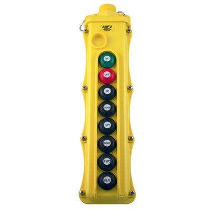 SBP2 Pendant Pushbutton Station, 8-Button, (6) Single-Speed with Maintained On/Off
