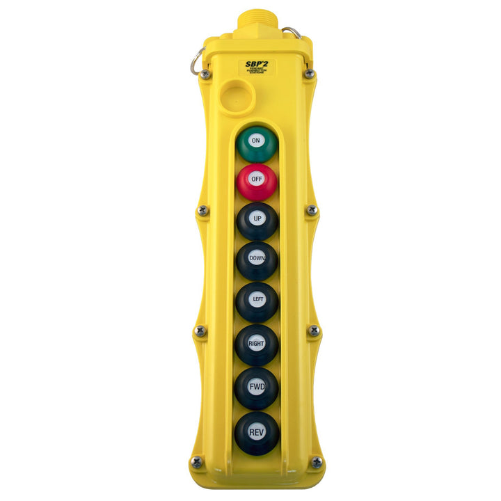 SBP2 Pendant Pushbutton Station, 8-Button, (6) Single-Speed with Maintained On/Off