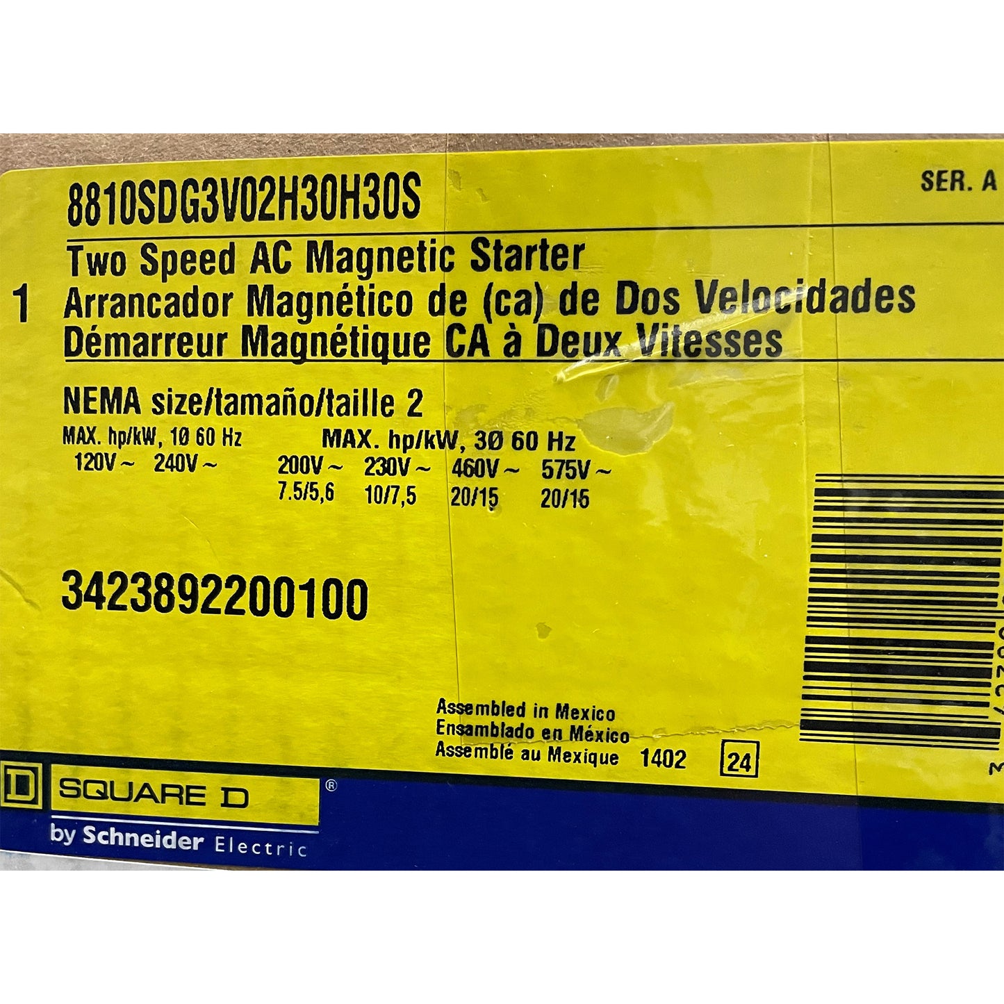 Square D Two Speed Magnetic Starter