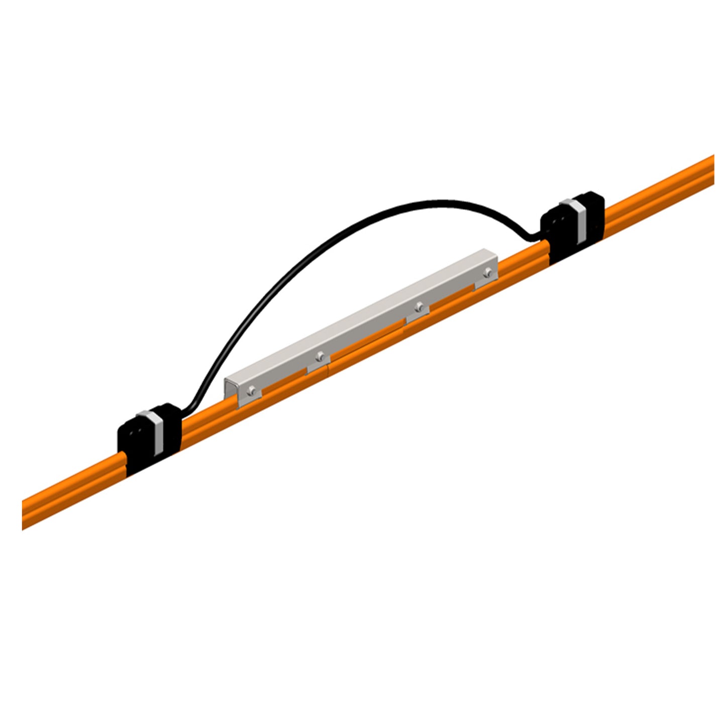 8-Bar Expansion Section, 250A, Copper / Stainless Clad, Orange PVC Cover, 10FT Length