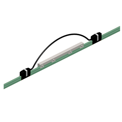 8-Bar Expansion Section, 250A, Copper / Stainless Clad, Green PVC Cover, 10FT Length