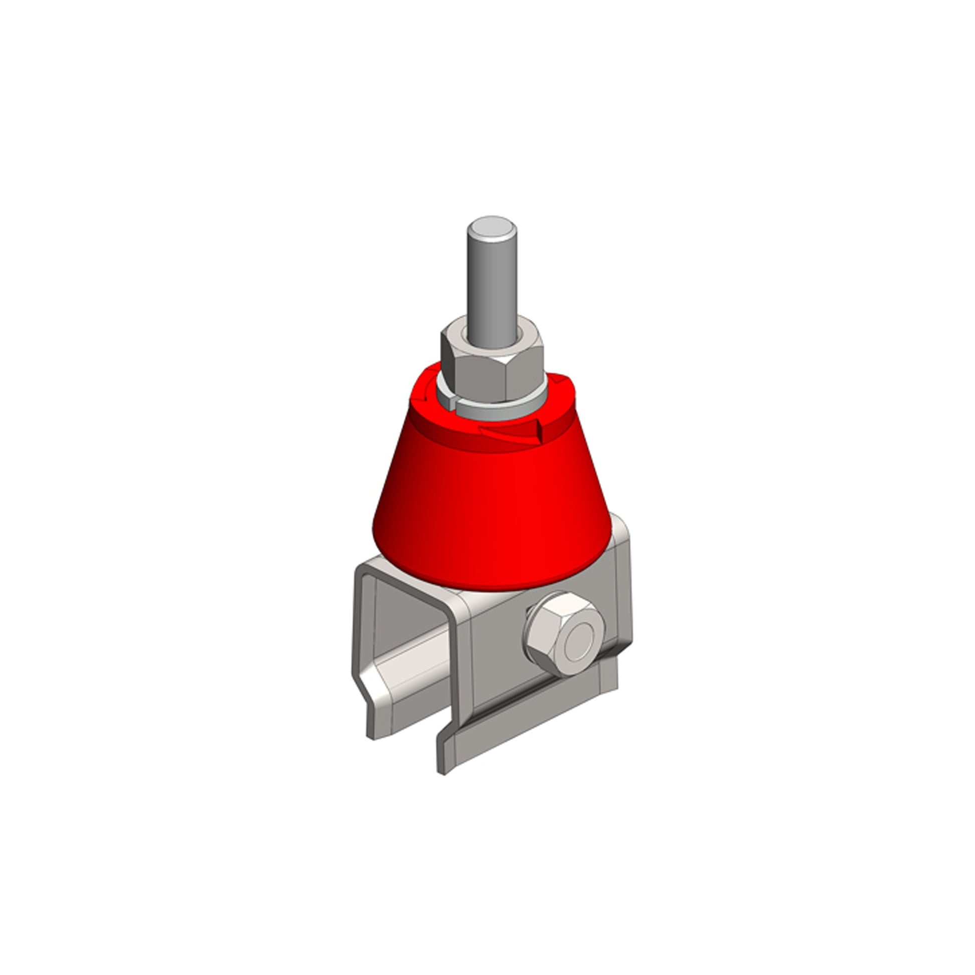 8-Bar, Hanger Clamp, Steel w/Bolt, w/insulator, Plated Steel