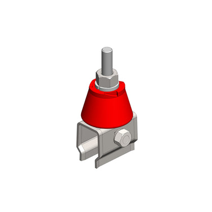 8-Bar, Hanger Clamp, Steel w/Bolt, w/insulator, Plated Steel