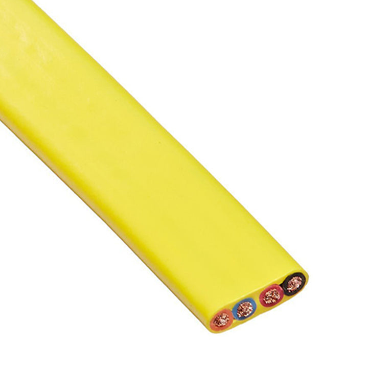 Cable, Flat PVC, 14 AWG / 4 Conductor, Yellow