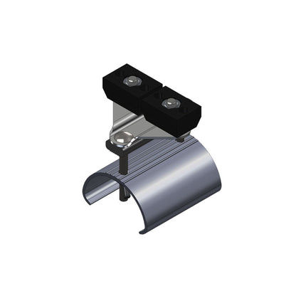 Heavy Duty C-Track Festoon End Clamp For Flat Cable, 4" Dia x 5" Wide Saddle, Aluminum