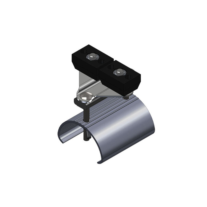 Heavy Duty C-Track Festoon End Clamp For Flat Cable, 4" Dia x 5" Wide Saddle, Aluminum