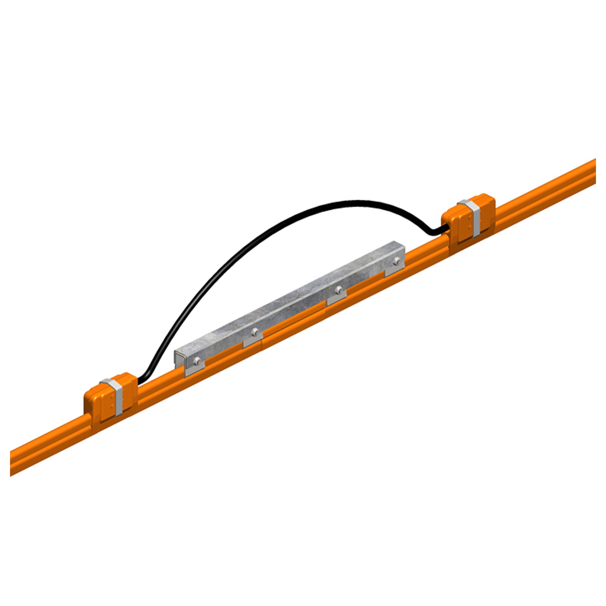 8-Bar Expansion Section, 90A, Galvanized Steel, Orange PVC Cover, 10FT Length