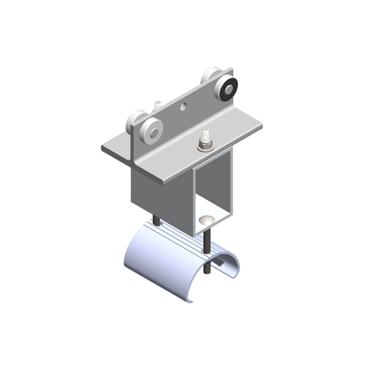 Standard Duty C-Track Festoon Cable Trolley For Flat Cable, Steel, Plated, 2.75" Dia x 3" W Saddle, 5" Body Width