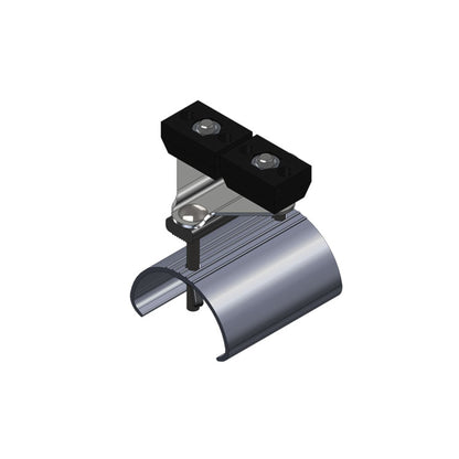 Heavy Duty C-Track Festoon End Clamp For Flat Cable, 2.75" Dia x 3" Wide Saddle, Aluminum