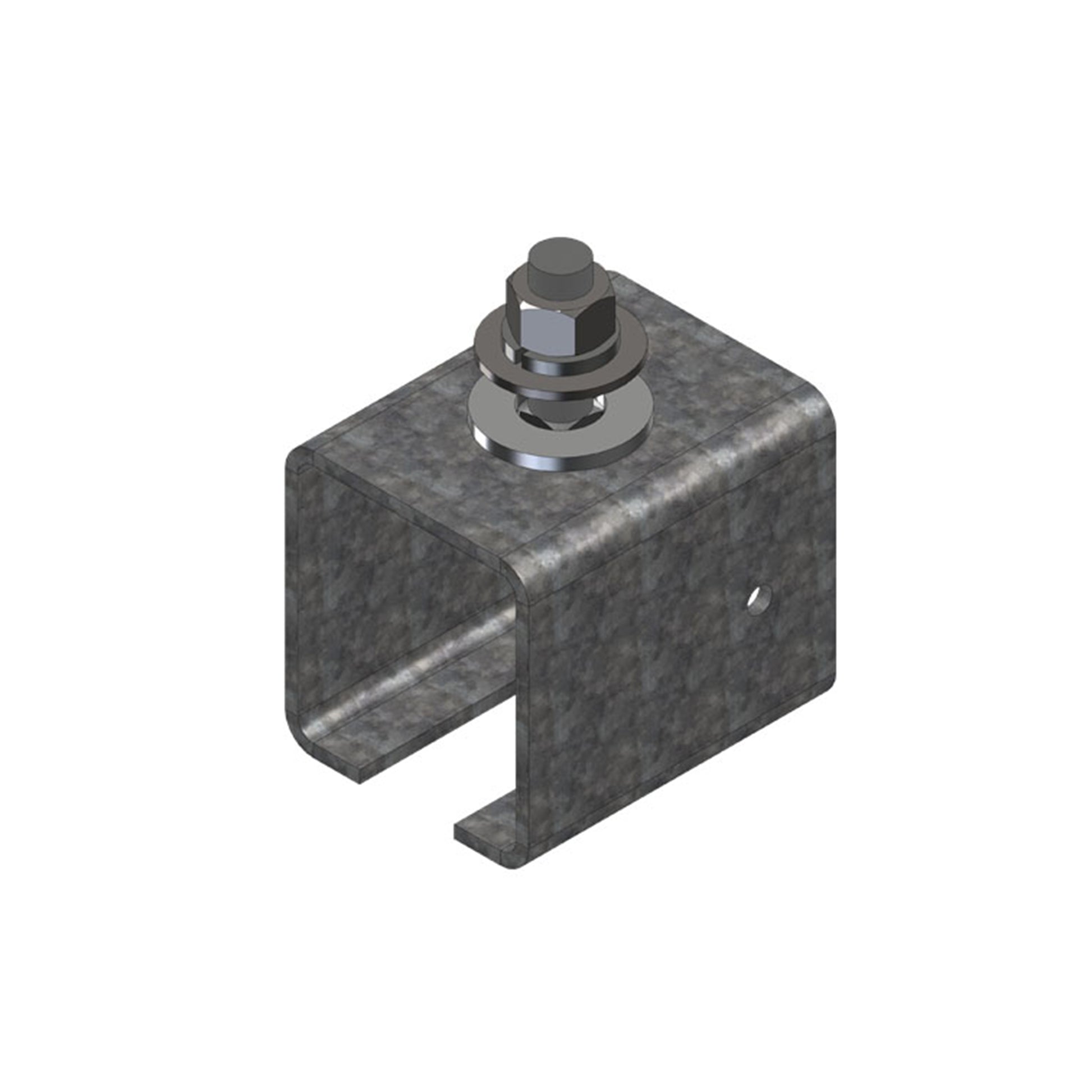Heavy Duty C-Track Festoon Track Hanger, Galvanized Steel, To Mount Track To Angle Iron Support Channel