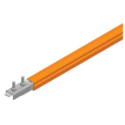 Safe-Lec 2 Conductor Bar 100A Galv Steel, PVC Cover, Orange Phase, w/ Splice Joint, 4.5M