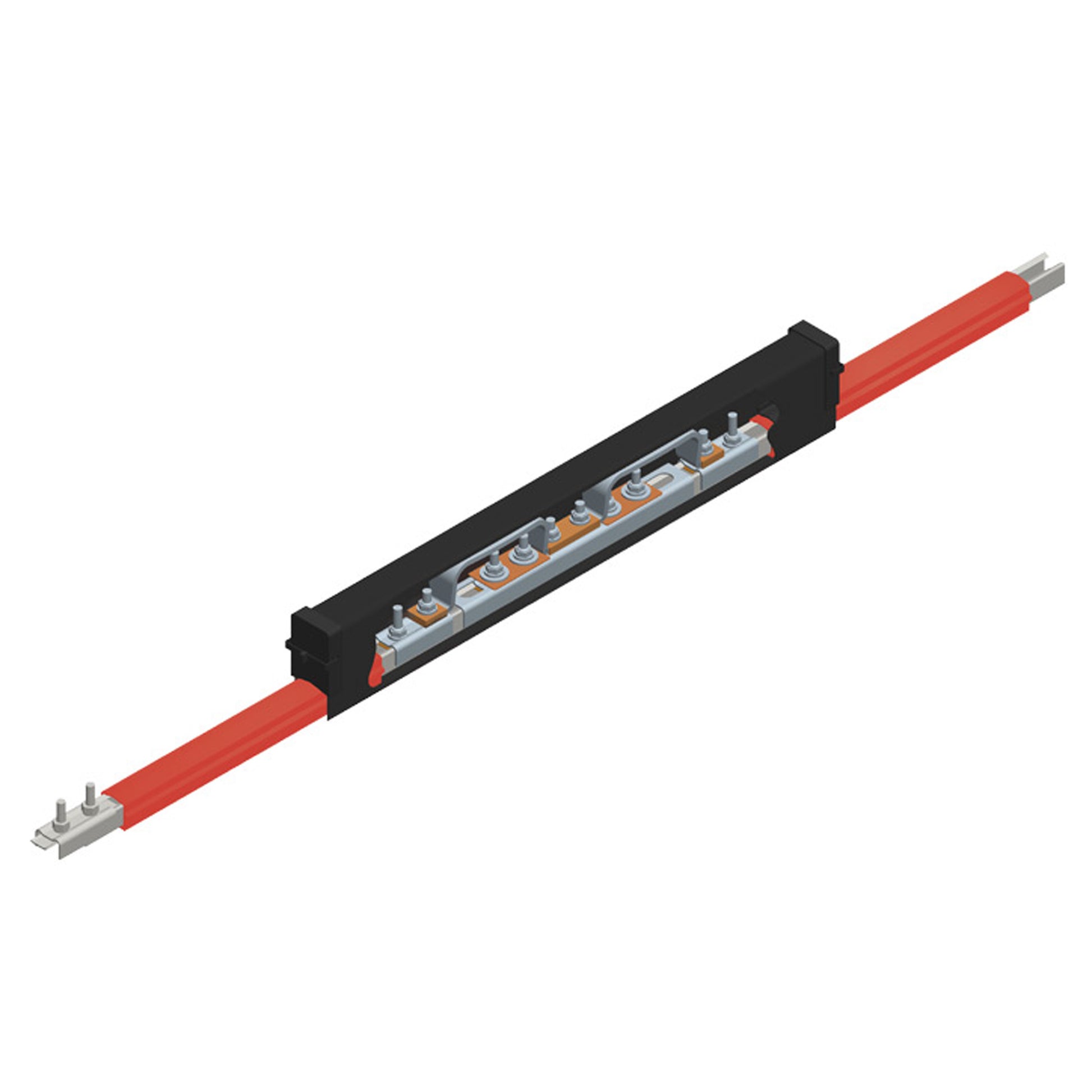 Safe-Lec 2 Expansion Section, 100A Galv Steel, Red Medium Heat Polycarbonate Cover, 4.5M