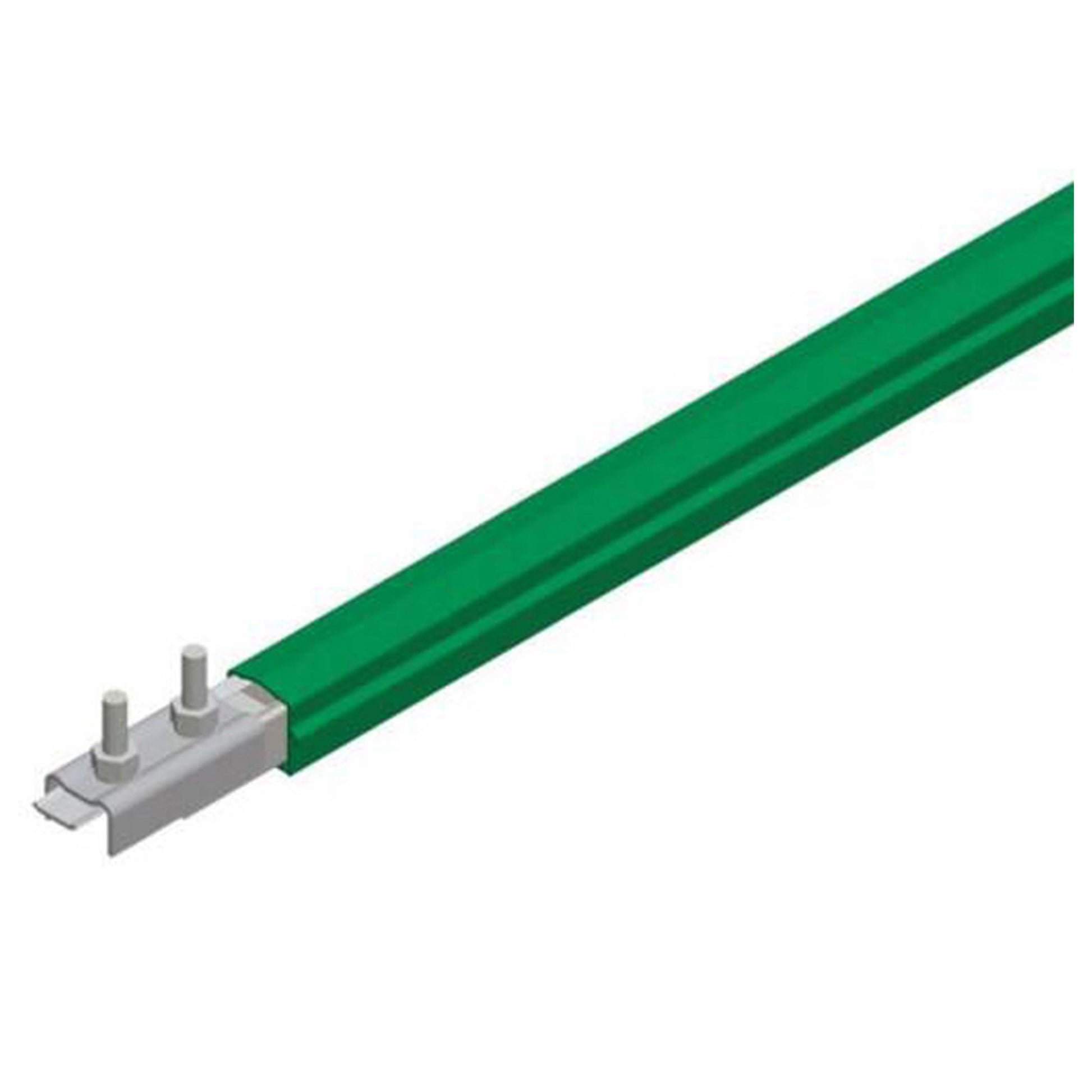 Safe-Lec 2 Conductor Bar 125A Galv Steel, Green PVC Cover. w/ Splice Joint, 4.5M